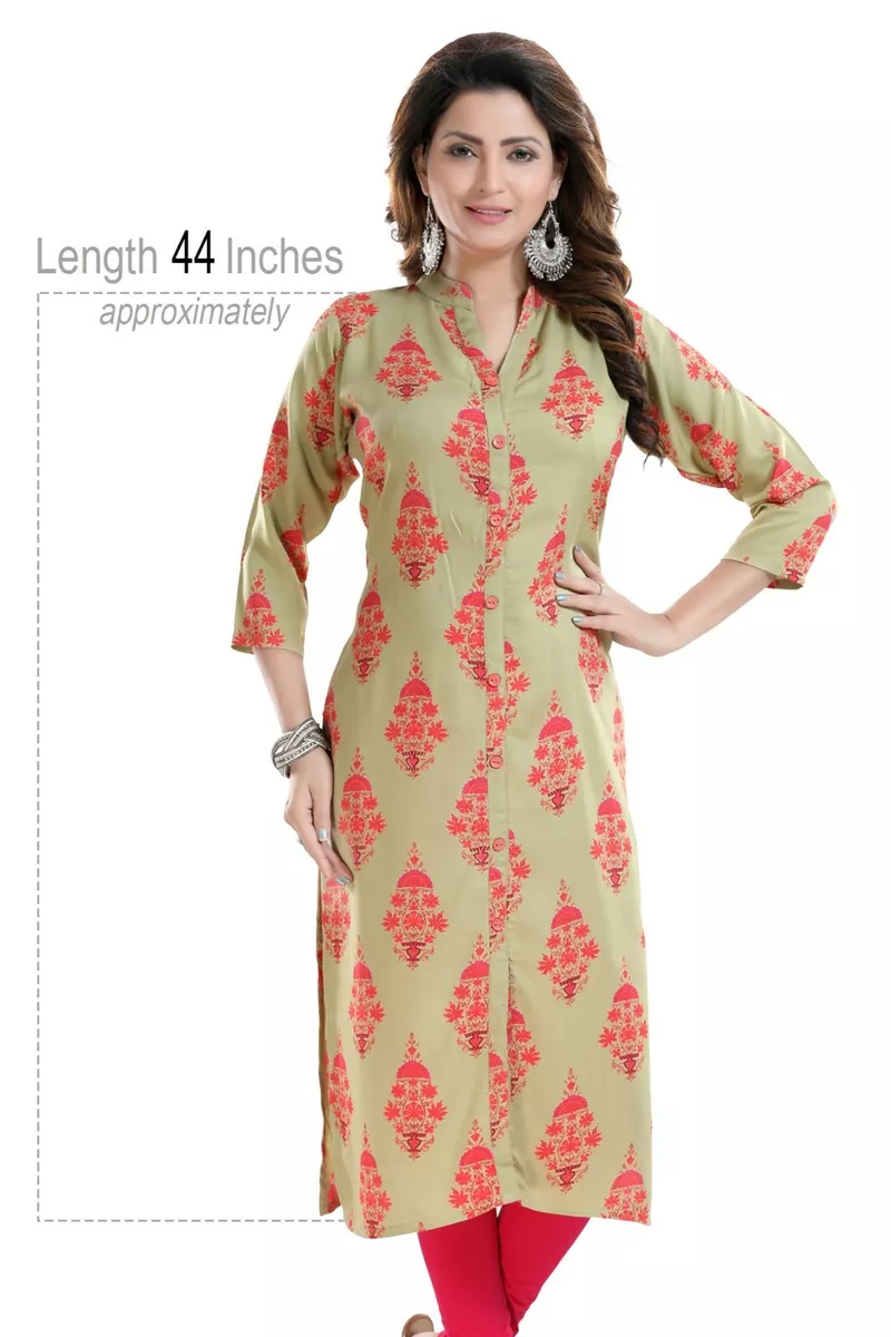 Women Ethnic Kurti Tunic Kurta Shirt Ethnic Dress Long Cotton