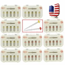 100Pcs Dental Fiber Post Screw Thread Quartz Resin+10*Drills 10packs Red/Yellow