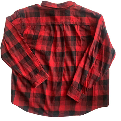 vtg ST JOHNS BAY Red flannel shirt XXL/XXG lt plaid camp work Big