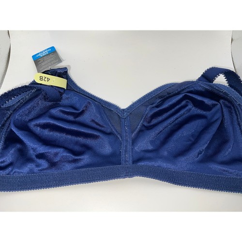 Sujetador 42B Bali Doble Soporte Sin Alambres Sin Forro Cool Comfort Inalámbrico Azul Marino - Imagen 7 de 7