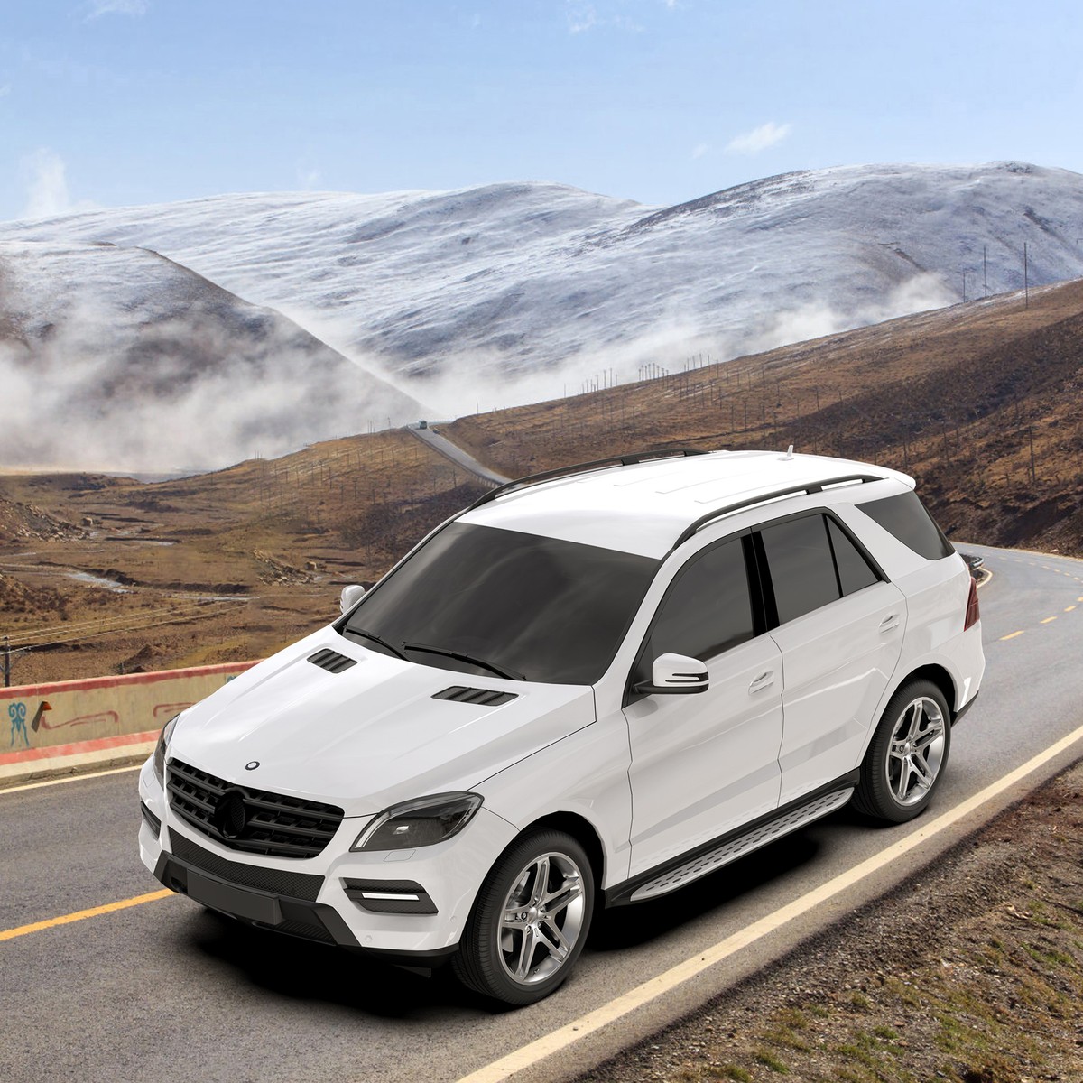 HEY MERCEDES LP2枚まとめ売り Running Boards Side Steps For 12-17 Mercedes-Benz ML350 Sport