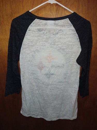 Pittsburgh Steelers Women's Medium White And Black Semi See Through Long Sleeve - Picture 2 of 5