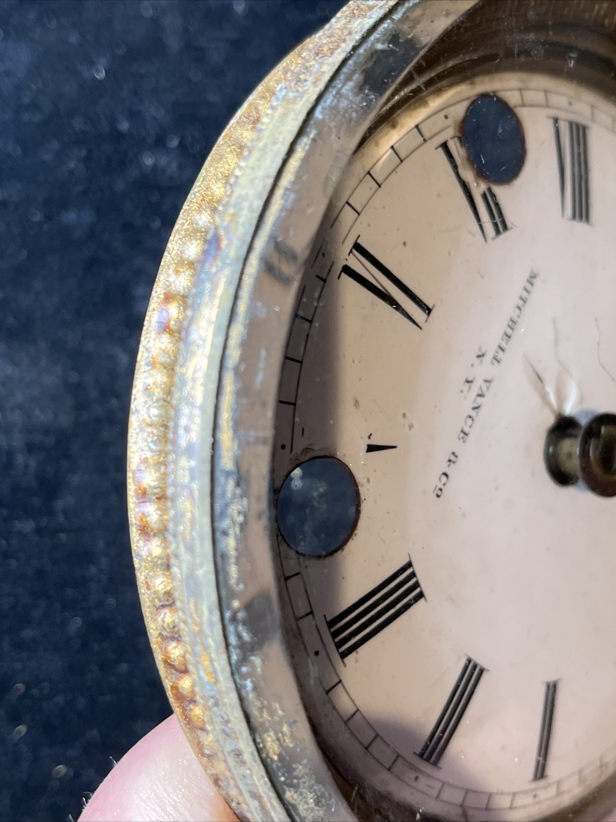 Vintage Mitchell Vance Round Clock Glass Face Dial Door 41/8" Bezel Mantel (M) eBay