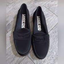 Lands End Black Suede Loafer Size 6 - Casual
