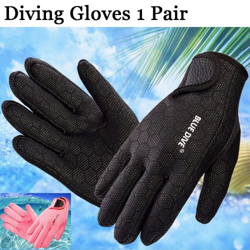 Neoprene Swimming Diving Gloves 1 Pair 2 Colors Black Pink Men Women Non-slip