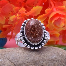 Awesome Sunstone Gemstone 925 Sterling Silver Handmade Ring All Size