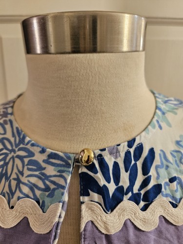 SAIL TO SABLE STS FLORAL TJX RIC RAC MIDI SMOCKED DRESS LILAC BLUE GREEN SIZE XS - Picture 14 of 15