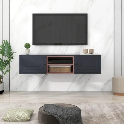 Floating TV Stand for TVs up to 65', Wall Mounted TV Media Console with Storage