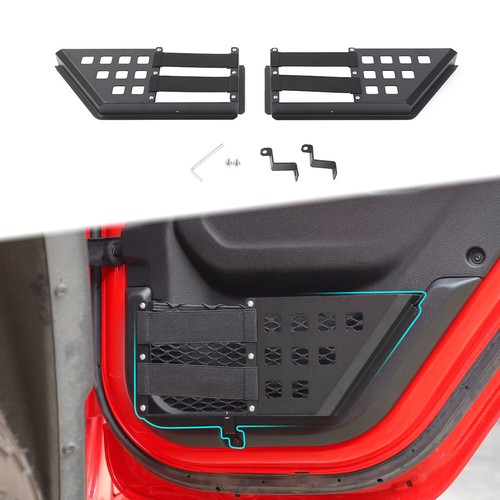 2x Front Door Storage Pockets Side Metal Organizer Box for Jeep Wrangler JL 18+ - Picture 2 of 17