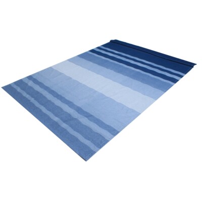 ALEKO Vinyl Blue Stripes Fabric Replacement for 12X8 ft RV Retractable Awning