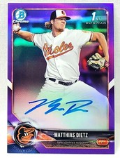 Matthias Dietz - 2018 Bowman Chrome RC PURPLE REFRACTOR AUTO Autograph (#SN/250)