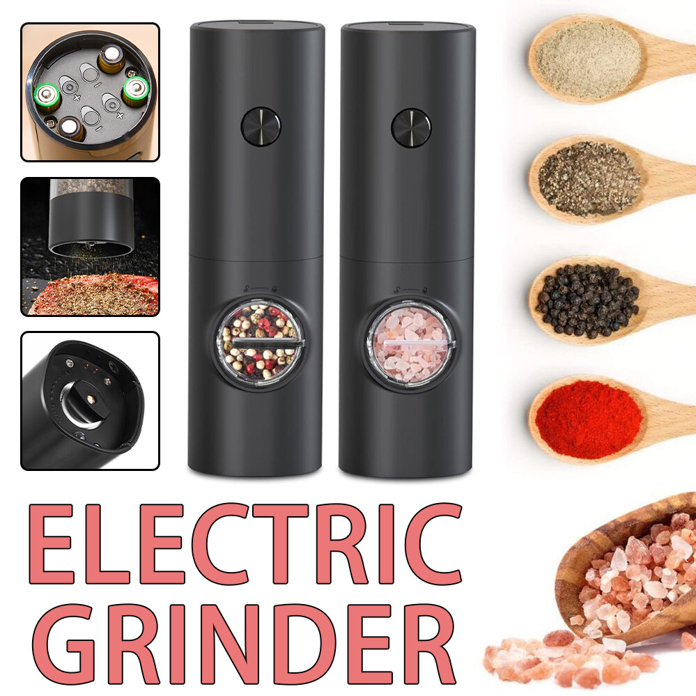 2pcs New Electric Salt And Pepper Grinder Set, Rechargeable Salt And