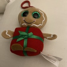 Ty Baby Beanies Sweetsy Gingerbread Man Present Plush Keychain Bag Clip BNWT