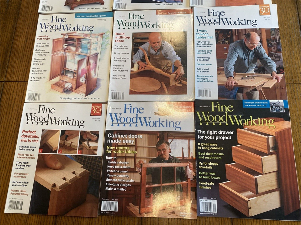 LOT (12) Taunton's Fine Woodworking Magazine 20002008 U Get All 12