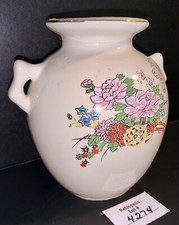 Asian Style Pink Floral Porcelain VASE Vintage