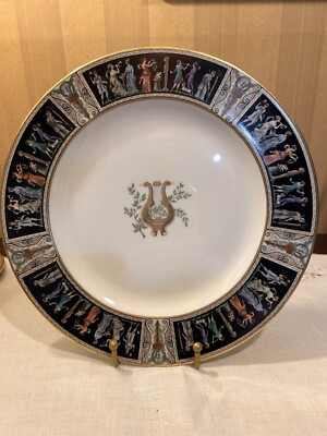 #ad #ad Black Knight Selb Bavaria Germany Plate In Black And Gold Roman Design $39.00