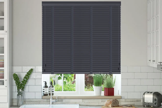 FAUX WOOD VENETIAN BLINDS 50MM WHITE WOOD WOODEN WINDOW BLIND EASY FIT TRIMMABLE - Image 4 of 4
