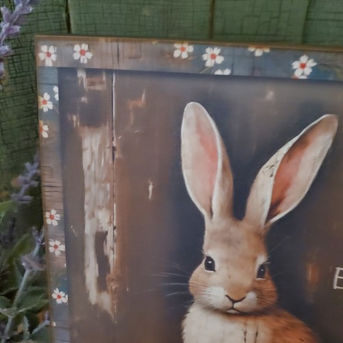 ANTICA INSEGNA CONIGLIETTO CONIGLIETTO PRIMITIVA ANTICA VINTAGE STILE ARTE POPOLARE Pasqua Essere Luminosa - Foto 6 di 10
