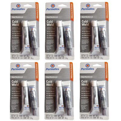 Cold Weld Bonding Compound Set 12oz (6x1oz Resin 6x1oz Hardener Tubes) Permatex