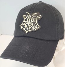 Harry Potter Black Baseball Hat Hogwarts School of Magic Emblem Strapback Cap