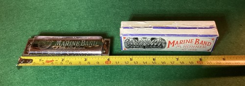 Vintage M. Hohner, Marine Band Harmonica No. 1896 A440. Key: C. In Original Box. - Picture 13 of 13