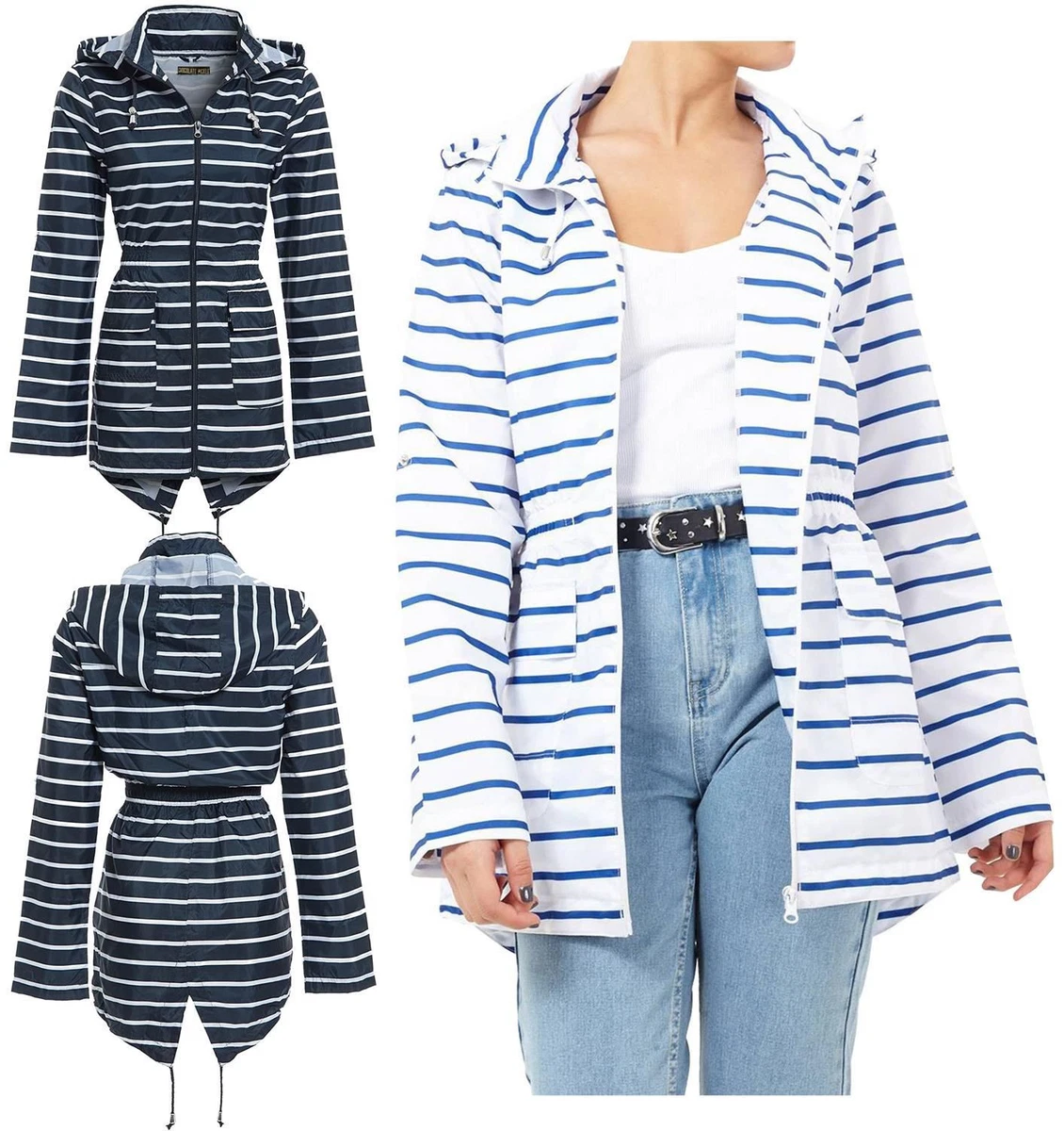 Striped raincoat hotsell womens