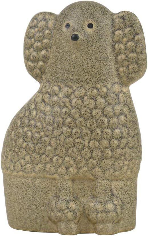 Lisa Larson Poodle Mini Kennel Gray Figurine Unused facing right