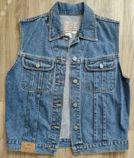 Vintage PS Gitano Denim Vest Medium Jean Jacket 90s Retro Boxy Dark Wash EUC