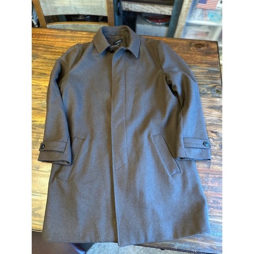 Lands' End Wool Cashmere Blend Overcoat Sales Coat Brown Mens Size Medium - Picture 10 of 10