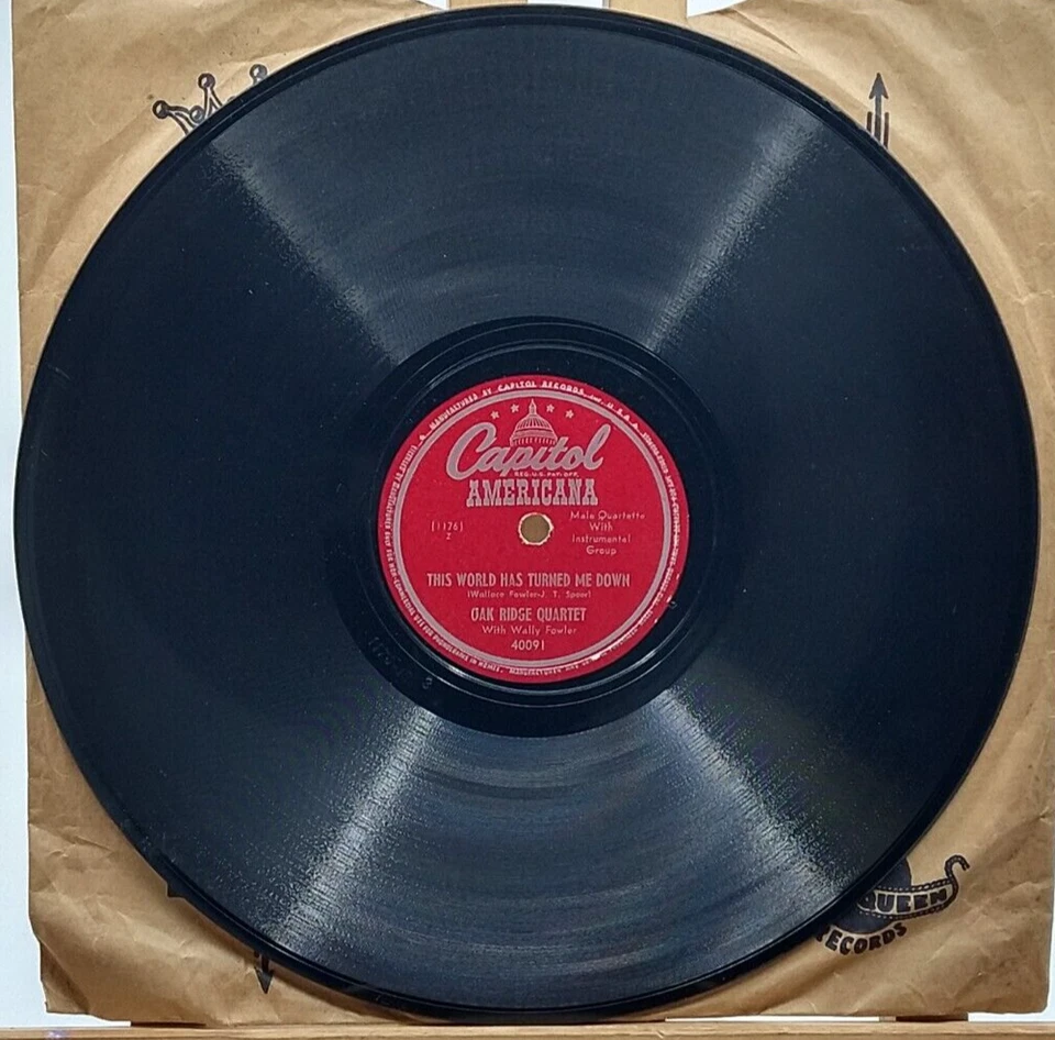 Oak Ridge Quartet In the Shadow of the Cross/Shadow of The Cross 78 RPM 40091 - Image 3 of 3