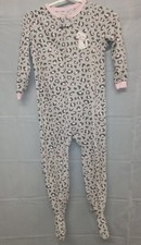 Carter's Girls Footed Fleece Pajama Blanket Sleeper Gray  Pink Cheetah 4T