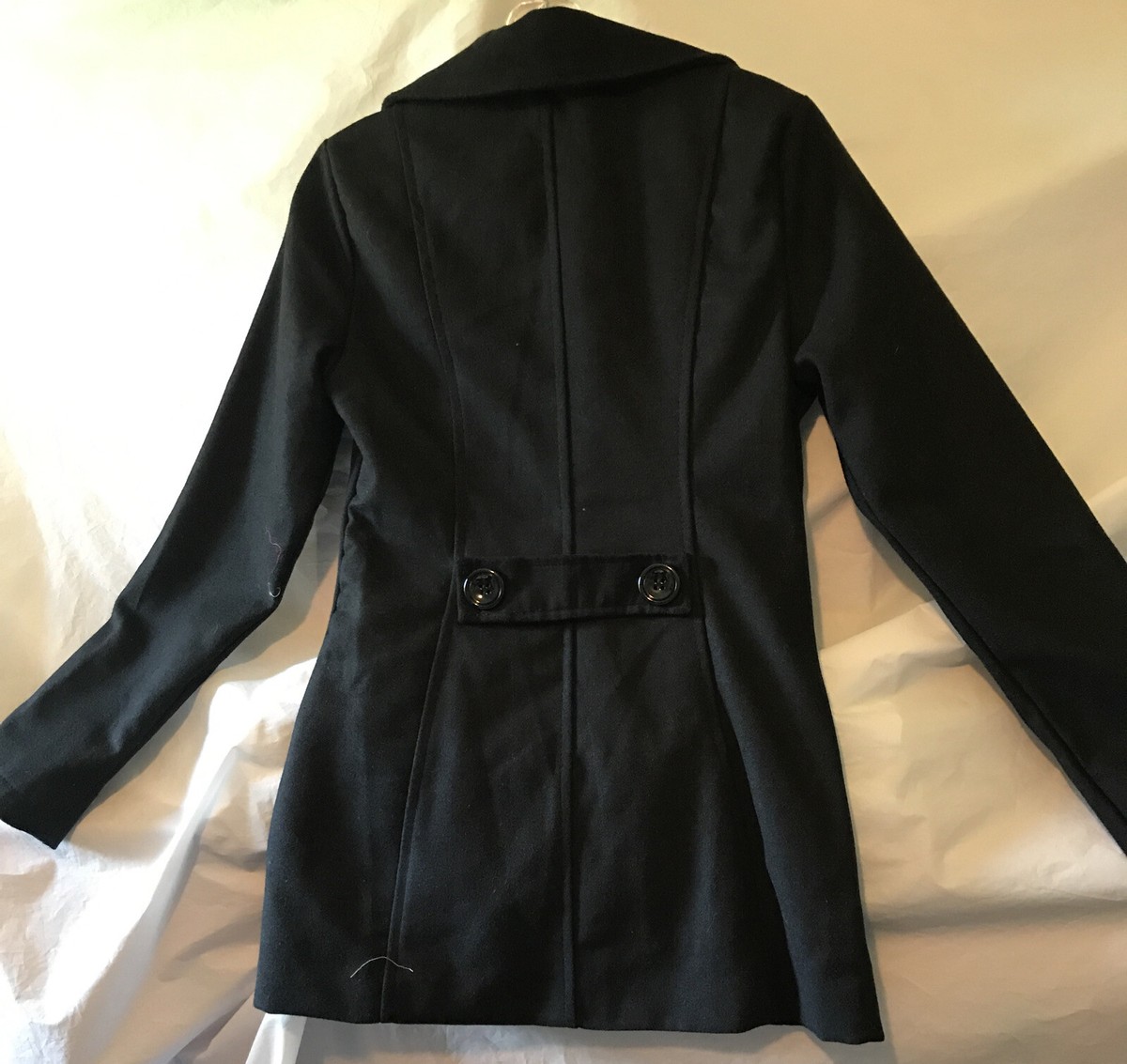 Me Jane Swing Pea Coat. Black. Double Breasted With Buttons. Size XS. NWT. eBay
