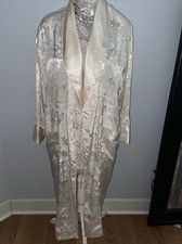 Victorias Secret S SATIN LONG Robe Size Small Vintage 80  s Gold Label Damask