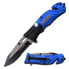 Tac-Force Spring Assisted Knife w/Aluminum Handle-Glass Breaker More Included
