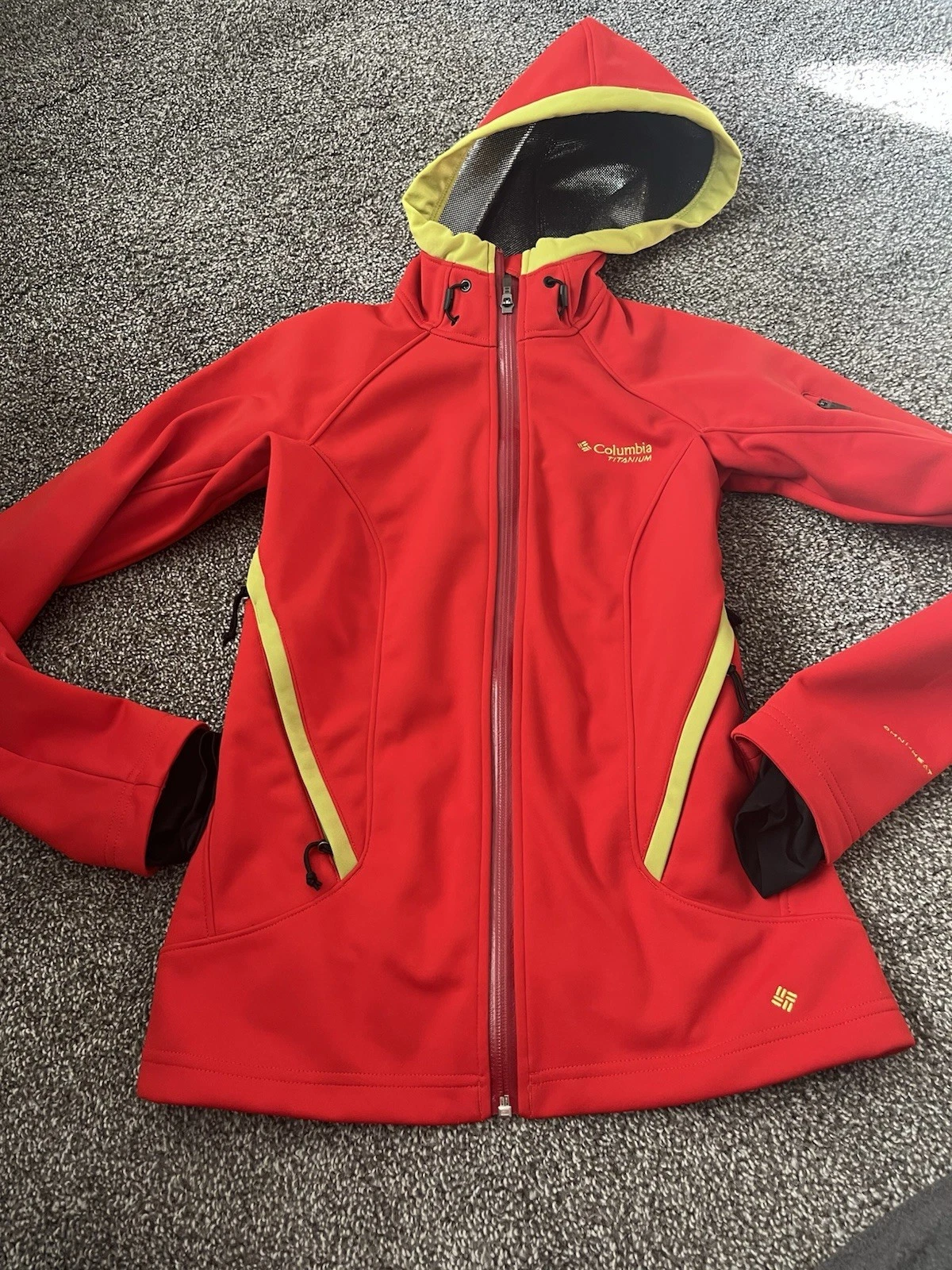 Columbia Omni-Heat Thermal Comfort Red Full Zip Jacket Size XS Titanium A4