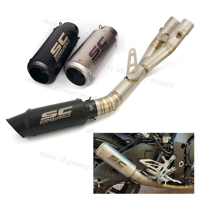 #ad YZF R1 2015 2026 Black Exhaust For Yamaha Muffler Mid Pipe Fit MT 10 2015 2021 $150.00