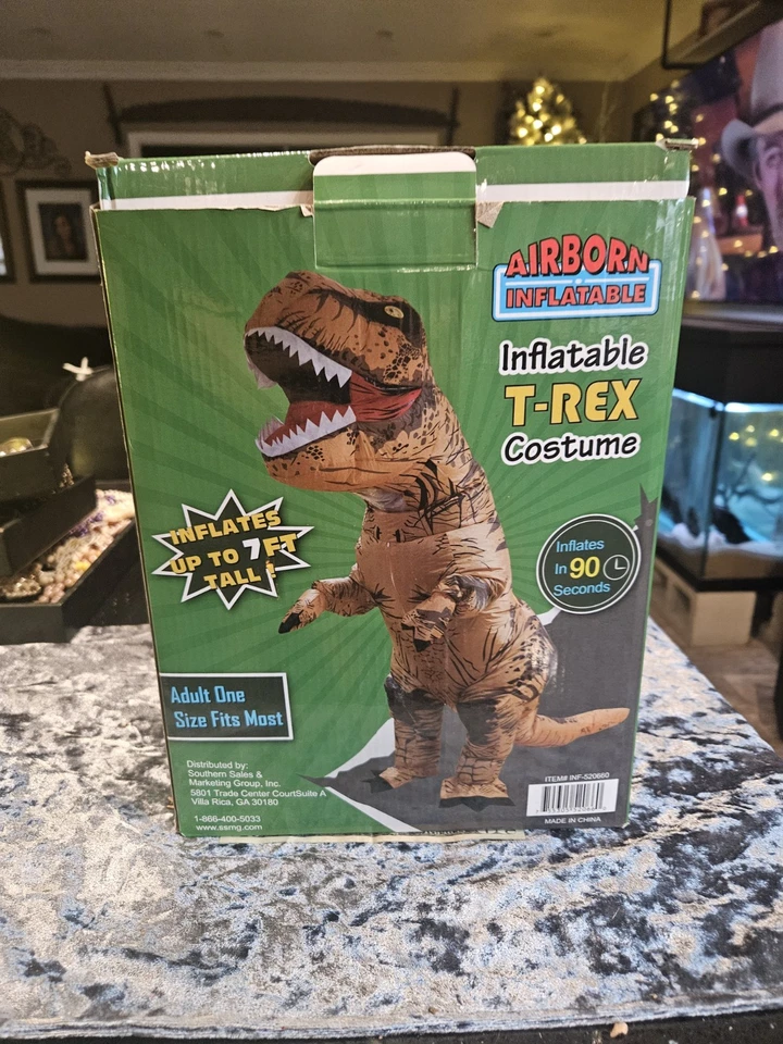T-REX Dinosaurio Inflable Disfraz Adulto Traje Conjunto Para Halloween Juegos con disfraces Fiesta Foto 3 de 4