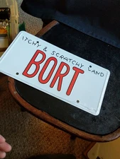The Simpsons Itchy & Scratchy Land  BORT  Metal Stamped License Plate
