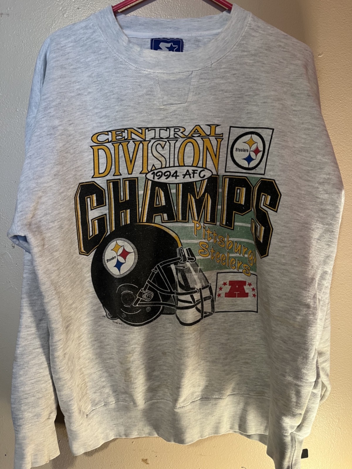 Vintage 1994 Pittsburgh Steelers Central Division Champs Crewneck Sweatshirt L