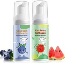 Toddler Foam Toothpaste with Low Fluoride Gentle Cleaning for Ages 3 Mild Fruit