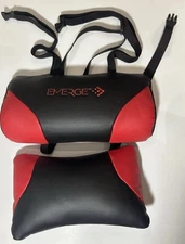 EMERGE Gaming Chair Headrest & Lumbar Support Neck Pillow Comfort Black RED