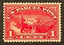 TRAVELSTAMPS: 1913 US SCOTT #Q1 ,1c PARCEL POST, OFFICE CLERK , MINT, OG HINGED