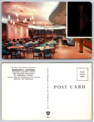 #ad Morrisons Cafeteria St Petersburg Florida Interior Postcard $3.99