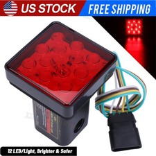 12-led Brake Light Trailer Hitch Cover Towing Hauling For 2 Receiver Red Lens 12-led Brake Light Trailer Hitch Cover Towing Hauling For 2 Receiver Red Lens