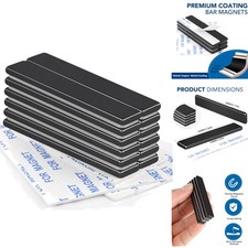 12 Pk Strong Neodymium Rare Earth Bar Magnets Double-Sided Adhesive, Waterproof