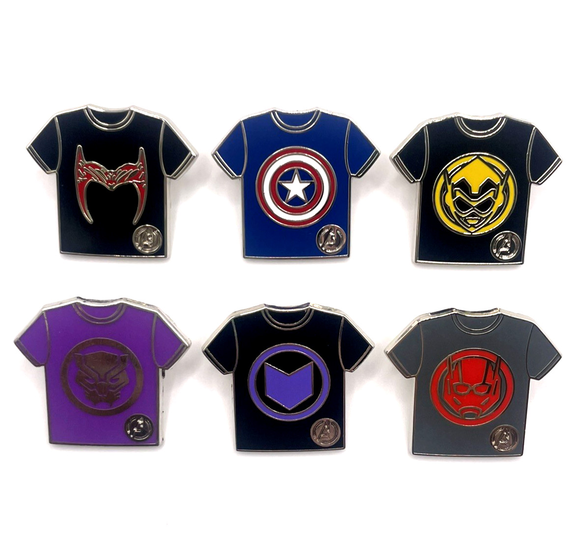 X6 Disney 2024 Hidden Mickey Marvel Avengers T Shirt Shirts Pin Set With Chaser