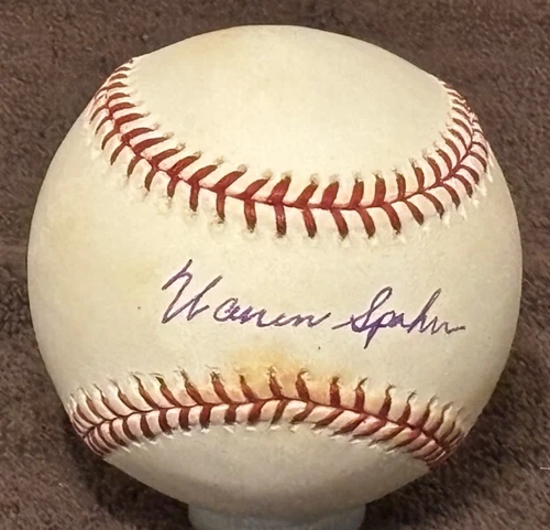 WARREN SPAHN Autographed Signed Rawlings NL Baseball w/COA (HOF) 🔥🔥🔥