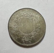 VE II - 5 Lire 1872 Roma - Ottima Riproduzione - Copia dell'originale