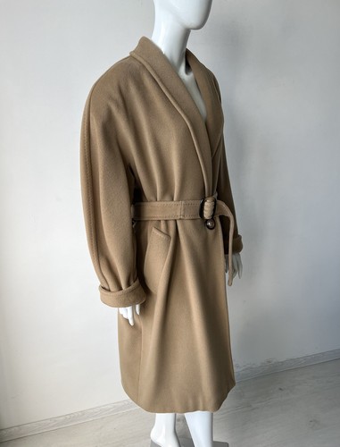 Cappotto donna Max Mara lana cashmere beige con cintura taglia US 8,UK 12,IT 42 - Foto 8 di 20