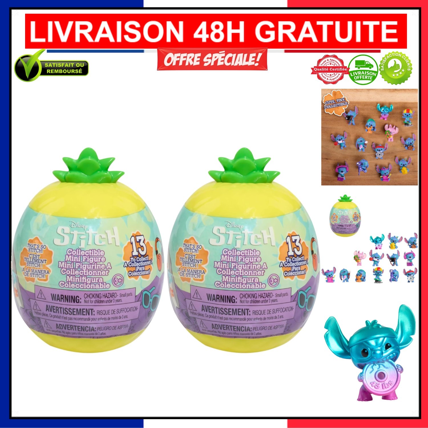 Figurines Stitch 5 cm mini capsule surprise jouet Disney à collectionner